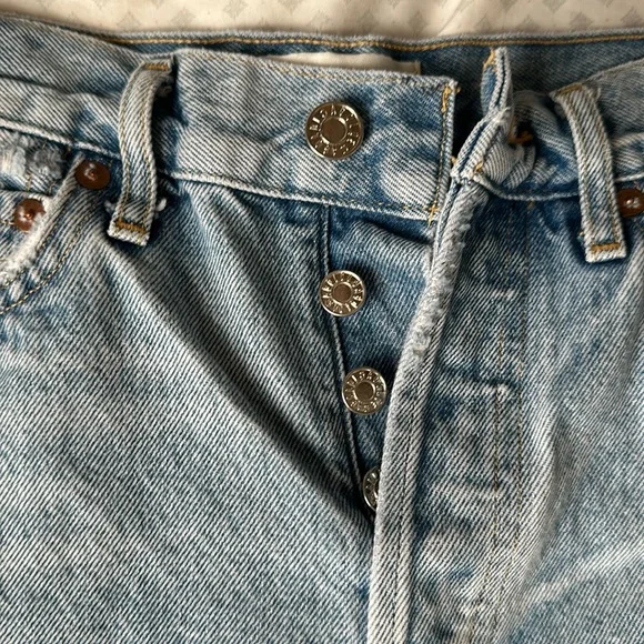 Agolde Distressed High Rise Waist Denim Parker Cut off Shorts